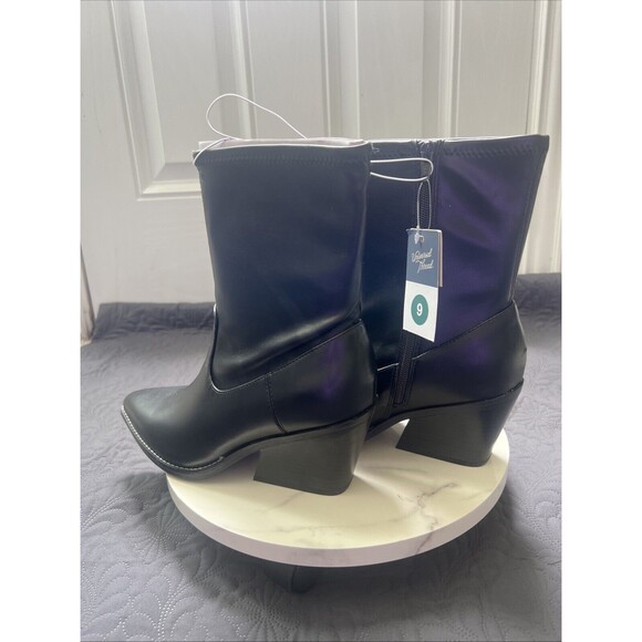 Universal Thread Black Aubree Ankle Boots NWT SZ 10, 9.5 &  9 Western Cowgirl - Picture 4 of 15